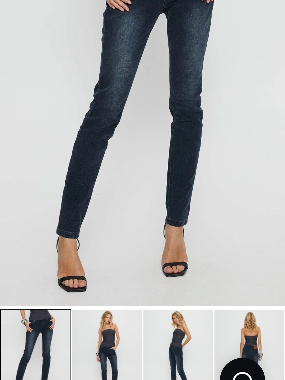 Oh Polly Dark Wash Skinny Jeans - Midnight Blue